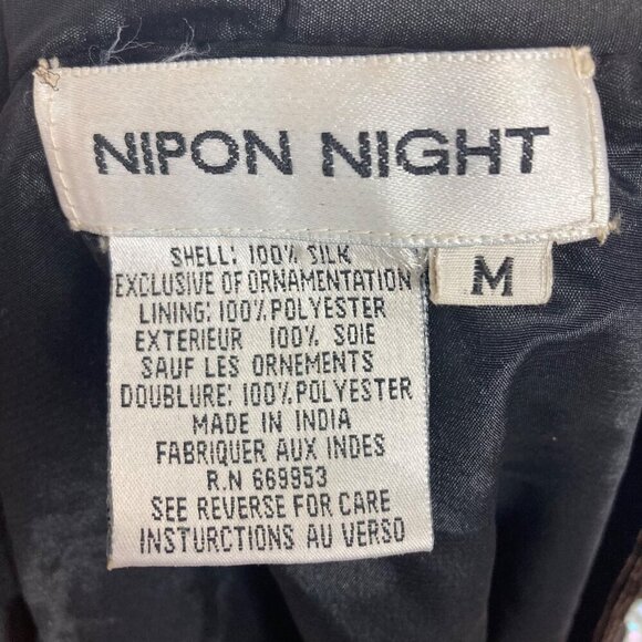 Vintage Nipon Night Sequin Jacket Womens Medium Black White Wedding Evening - Picture 3 of 11
